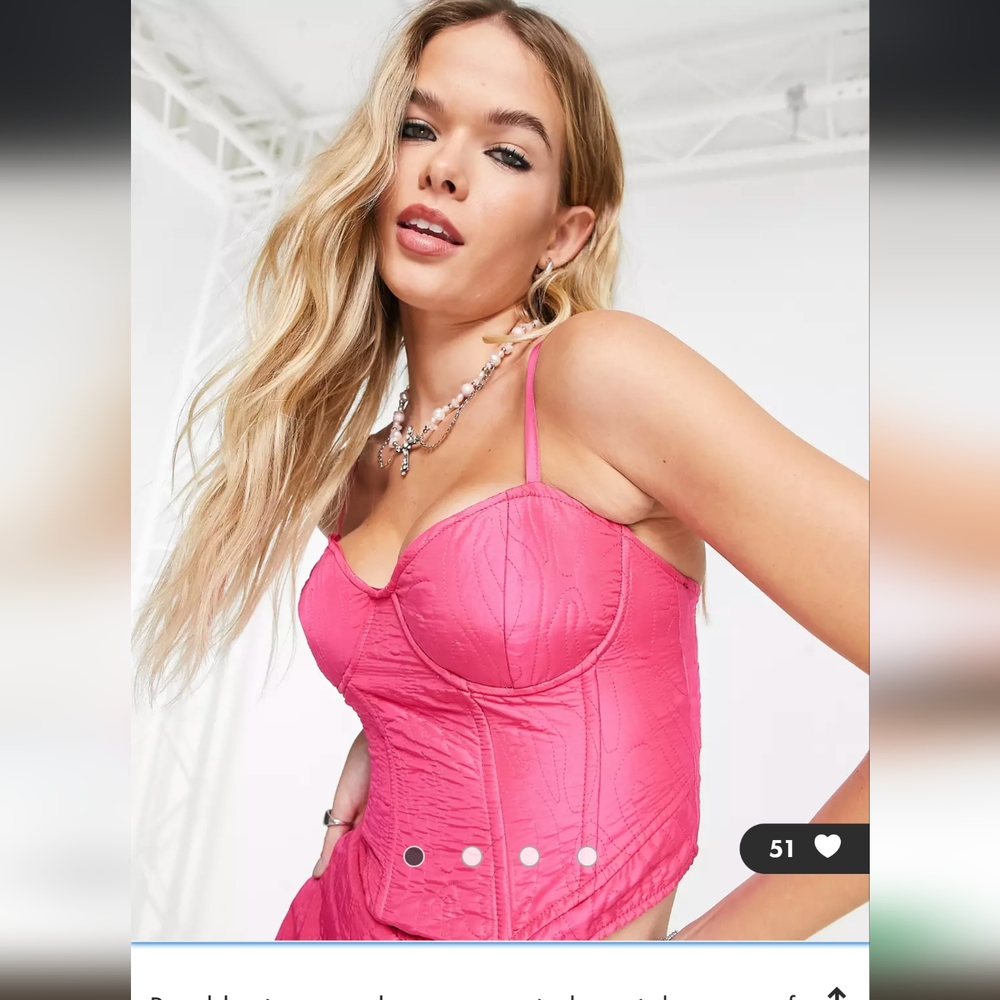 Bershka Hot Pink Barbie Corset Top